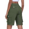 MoFiz Women’s 10″ Hiking Cargo Shorts Lightweight Quick Dry Outdoor Running Athletic Short Summer Travel Loose 6 Pockets(B06-army Green)