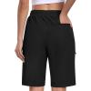 MoFiz Womens 10″ Long Shorts for Women Knee Length Quick Dry Women Hiking Cargo Athletic Travel Golf Shorts with Zip Pockets(Aa-black)