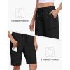 MoFiz Womens 10″ Long Shorts for Women Knee Length Quick Dry Women Hiking Cargo Athletic Travel Golf Shorts with Zip Pockets(Aa-black)