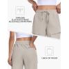 MoFiz Womens 10″ Long Shorts for Women Knee Length Quick Dry Women Hiking Cargo Athletic Travel Golf Shorts with Zip Pockets(Ac-light Khaki)