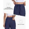 MoFiz Womens 10″ Long Shorts for Women Knee Length Quick Dry Women Hiking Cargo Athletic Travel Golf Shorts with Zip Pockets(Ad-navy Blue)