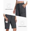 MoFiz Womens 10″ Long Shorts for Women Knee Length Quick Dry Women Hiking Cargo Athletic Travel Golf Shorts with Zip Pockets(Ae-dark Gray)