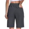 MoFiz Womens 10″ Long Shorts for Women Knee Length Quick Dry Women Hiking Cargo Athletic Travel Golf Shorts with Zip Pockets(Ae-dark Gray)