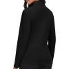 MoFiz Women’s 1/4 Zip Polar Fleece Pullover Long Sleeve Soft Lightweight Warm Winter Jacket Top(Black)