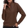 MoFiz Women’s 1/4 Zip Polar Fleece Pullover Long Sleeve Soft Lightweight Warm Winter Jacket Top(Brown)