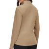 MoFiz Women’s 1/4 Zip Polar Fleece Pullover Long Sleeve Soft Lightweight Warm Winter Jacket Top(Khaki)