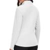 MoFiz Women’s 1/4 Zip Polar Fleece Pullover Long Sleeve Soft Lightweight Warm Winter Jacket Top(White)