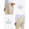 MoFiz Women’s Capri Pants Summer Pull-On Stretch Straight Leg Golf Yoga & Business Casual Dressy Cropped Pants with Pockets(Apricot)