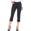 MoFiz Women’s Capri Pants Summer Pull-On Stretch Straight Leg Golf Yoga & Business Casual Dressy Cropped Pants with Pockets(Black Pinstripe)