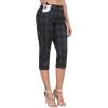 MoFiz Women’s Capri Pants Summer Pull-On Stretch Straight Leg Golf Yoga & Business Casual Dressy Cropped Pants with Pockets(Blue Plaid)