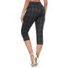 MoFiz Women’s Capri Pants Summer Pull-On Stretch Straight Leg Golf Yoga & Business Casual Dressy Cropped Pants with Pockets(Blue Plaid)