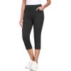 MoFiz Women’s Capri Pants Summer Pull-On Stretch Straight Leg Golf Yoga & Business Casual Dressy Cropped Pants with Pockets(Charcoal Dark Grey)