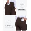 MoFiz Women’s Capri Pants Summer Pull-On Stretch Straight Leg Golf Yoga & Business Casual Dressy Cropped Pants with Pockets(Coffee Brown)