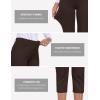 MoFiz Women’s Capri Pants Summer Pull-On Stretch Straight Leg Golf Yoga & Business Casual Dressy Cropped Pants with Pockets(Coffee Brown)
