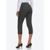 MoFiz Women’s Capri Pants Summer Pull-On Stretch Straight Leg Golf Yoga & Business Casual Dressy Cropped Pants with Pockets(Dark Gray)