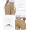 MoFiz Women’s Capri Pants Summer Pull-On Stretch Straight Leg Golf Yoga & Business Casual Dressy Cropped Pants with Pockets(Khaki)