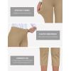 MoFiz Women’s Capri Pants Summer Pull-On Stretch Straight Leg Golf Yoga & Business Casual Dressy Cropped Pants with Pockets(Khaki)