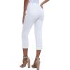 MoFiz Women’s Capri Pants Summer Pull-On Stretch Straight Leg Golf Yoga & Business Casual Dressy Cropped Pants with Pockets(White)