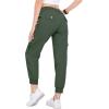 MoFiz Women’s Cargo Joggers Lightweight Quick-Dry Elastic Waist Summer Pants for Hiking, Golf & Outdoor Travel Ankle Cuffs(Army Green)