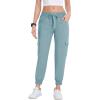 MoFiz Women’s Cargo Joggers Lightweight Quick-Dry Elastic Waist Summer Pants for Hiking, Golf & Outdoor Travel Ankle Cuffs(Light Blue)