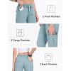 MoFiz Women’s Cargo Joggers Lightweight Quick-Dry Elastic Waist Summer Pants for Hiking, Golf & Outdoor Travel Ankle Cuffs(Light Blue)