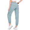 MoFiz Women’s Cargo Joggers Lightweight Quick-Dry Elastic Waist Summer Pants for Hiking, Golf & Outdoor Travel Ankle Cuffs(Light Blue)