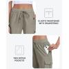 MoFiz Women’s Cargo Shorts Quick Dry Athletic Shorts Lightweight Running Summer Hiking Shorts with Pockets(Grey Khaki)