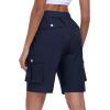 MoFiz Women’s Cargo Shorts Quick Dry Athletic Shorts Lightweight Running Summer Hiking Shorts with Pockets(Navy)