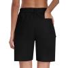 MoFiz Women’s Cotton Bermuda Cargo Shorts 7″ Casual Summer Elastic Waist Hiking Shorts with 6 Pockets(Black)