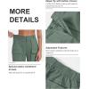 MoFiz Women’s Cotton Bermuda Cargo Shorts 7″ Casual Summer Elastic Waist Hiking Shorts with 6 Pockets(Gray-green)