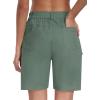 MoFiz Women’s Cotton Bermuda Cargo Shorts 7″ Casual Summer Elastic Waist Hiking Shorts with 6 Pockets(Gray-green)