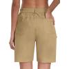 MoFiz Women’s Cotton Bermuda Cargo Shorts 7″ Casual Summer Elastic Waist Hiking Shorts with 6 Pockets(Khaki)