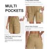 MoFiz Women’s Cotton Bermuda Cargo Shorts 7″ Casual Summer Elastic Waist Hiking Shorts with 6 Pockets(Khaki)