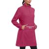 MoFiz Women’s Fleece Dress Sweatshirt Long Half Zip Pullover Polar Tunic Winter Lounge Dress Warm Cover Ups with Pocket(Rose Red)