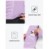 MoFiz Womens Fleece Lined Softshell Jacket Hooded Lightweight Insulated Puffer Hybrid Down Jacket Full Zip Running Coat(Light Purple)