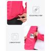 MoFiz Womens Fleece Lined Softshell Jacket Hooded Lightweight Insulated Puffer Hybrid Down Jacket Full Zip Running Coat(Rose Red)