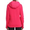 MoFiz Womens Fleece Lined Softshell Jacket Hooded Lightweight Insulated Puffer Hybrid Down Jacket Full Zip Running Coat(Rose Red)