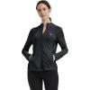 MoFiz Women’s Full Zip Hiking Shirt Lightweight UPF 50+ Sun Protection Running Jacket Long Sleeve Sports Outdoor Top Pocket(Black Grey)