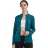 MoFiz Women’s Full Zip Hiking Shirt Lightweight UPF 50+ Sun Protection Running Jacket Long Sleeve Sports Outdoor Top Pocket(Ocean Blue)