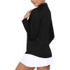 MoFiz Women’s Golf Polo Shirt Long Sleeve Collared 1/4 Zip Stretch Soft Athletic Tops for Tennis Hiking & Outdoor Sports(Black)