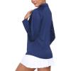 MoFiz Women’s Golf Polo Shirt Long Sleeve Collared 1/4 Zip Stretch Soft Athletic Tops for Tennis Hiking & Outdoor Sports(Navy Blue)