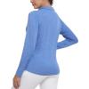 MoFiz Women’s Golf Polo Shirt Long Sleeve Collared 1/4 Zip Stretch Soft Athletic Tops for Tennis Hiking & Outdoor Sports(Sky Blue)