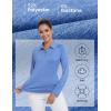 MoFiz Women’s Golf Polo Shirt Long Sleeve Collared 1/4 Zip Stretch Soft Athletic Tops for Tennis Hiking & Outdoor Sports(Sky Blue)