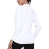 MoFiz Women’s Golf Polo Shirt Long Sleeve Collared 1/4 Zip Stretch Soft Athletic Tops for Tennis Hiking & Outdoor Sports(White)