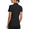 MoFiz Women’s Golf Polo Shirt Short Sleeve UPF 50+ Collared 1/4 Zip Tennis Tops Quick-Dry Lightweight Cooling Athletic Shirt(Black)