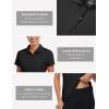 MoFiz Women’s Golf Polo Shirt Short Sleeve UPF 50+ Collared 1/4 Zip Tennis Tops Quick-Dry Lightweight Cooling Athletic Shirt(Black)
