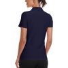 MoFiz Women’s Golf Polo Shirt Short Sleeve UPF 50+ Collared 1/4 Zip Tennis Tops Quick-Dry Lightweight Cooling Athletic Shirt(Navy)