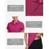 MoFiz Women’s Golf Polo Shirt Short Sleeve UPF 50+ Collared 1/4 Zip Tennis Tops Quick-Dry Lightweight Cooling Athletic Shirt(Rose)