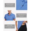 MoFiz Women’s Golf Polo Shirt Short Sleeve UPF 50+ Collared 1/4 Zip Tennis Tops Quick-Dry Lightweight Cooling Athletic Shirt(Sky Blue)