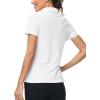 MoFiz Women’s Golf Polo Shirt Short Sleeve UPF 50+ Collared 1/4 Zip Tennis Tops Quick-Dry Lightweight Cooling Athletic Shirt(White)